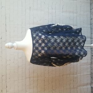 Lace top with pompom detail